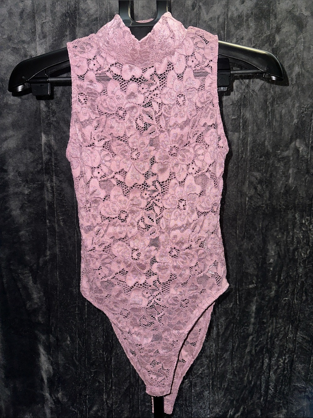 Zara Dusty Mauve Floral Lace Bodysuit